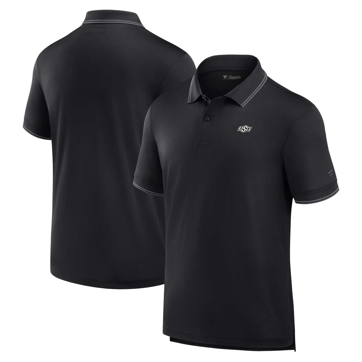 Men's Fanatics Black Oklahoma State Cowboys Front Office Pique Polo