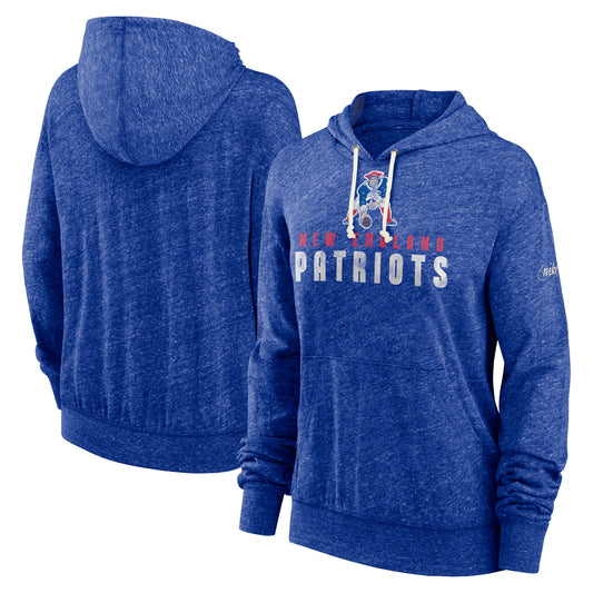 Women's Nike  Royal New England Patriots Rewind Gym Vintage Lighweight Pullover Hoodie