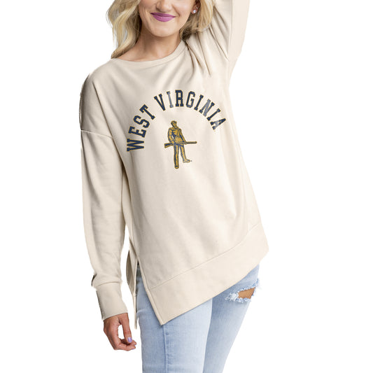 Women's Gameday Couture Cream West Virginia Mountaineers Side Split Pullover Top