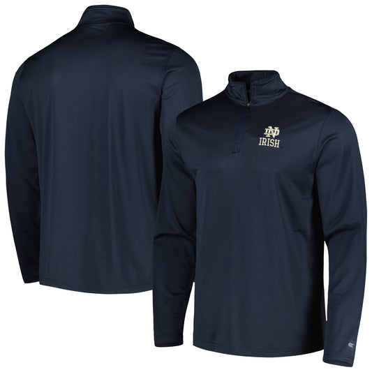 Men's Colosseum Navy Notre Dame Fighting Irish Logo Quarter-Zip Windshirt