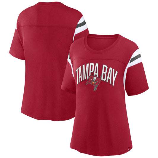 Women's Fanatics Red Tampa Bay Buccaneers Earned Stripes T-Shirt