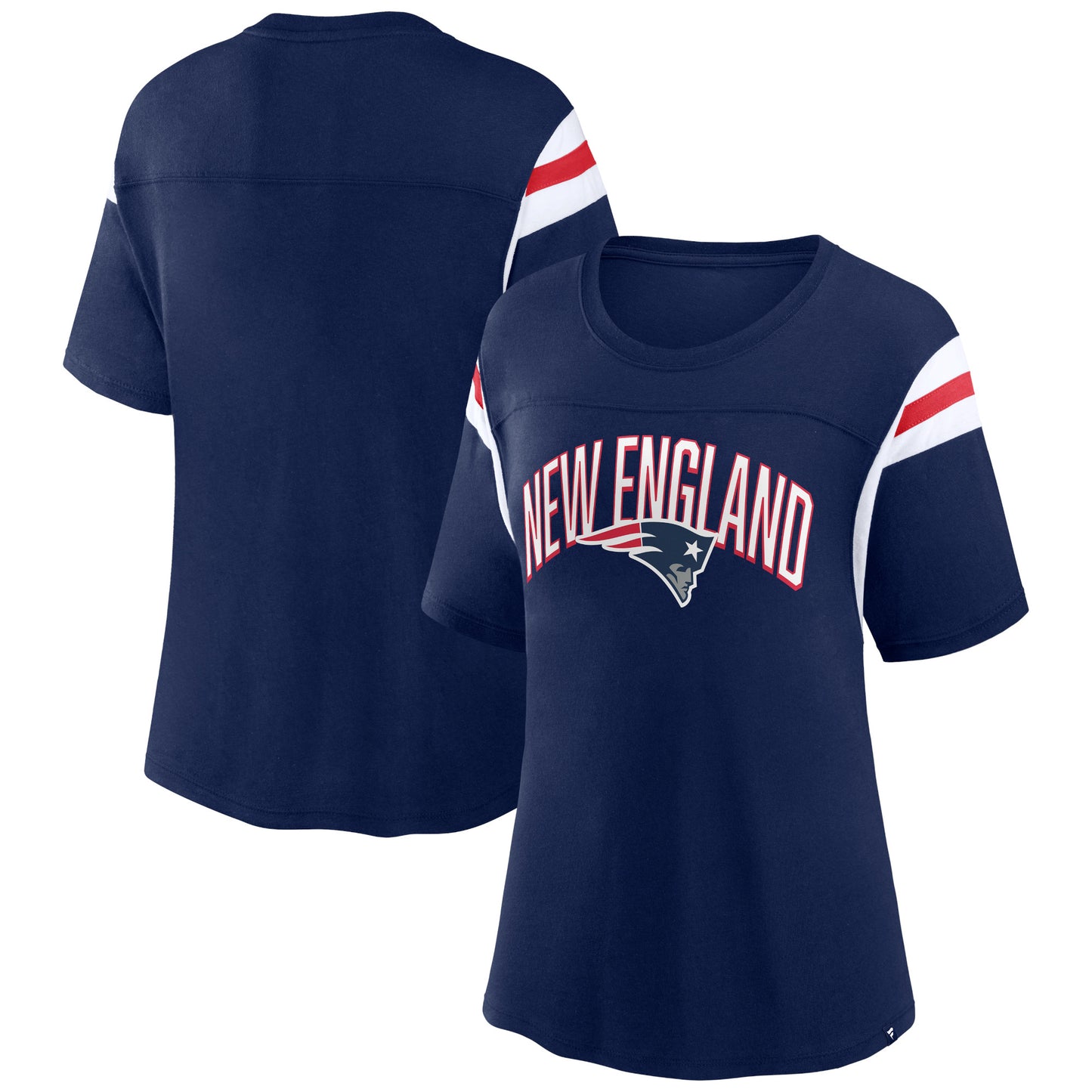 Women's Fanatics Navy New England Patriots Earned Stripes T-Shirt