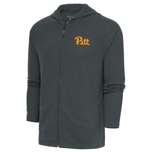 Men's Antigua Charcoal Pitt Panthers Legacy Full-Zip Hoodie