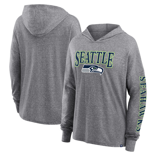 Women's Fanatics Heather Gray Seattle Seahawks Classic Outline Pullover Hoodie