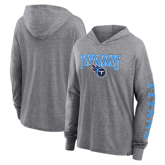 Women's Fanatics Heather Gray Tennessee Titans Classic Outline Pullover Hoodie