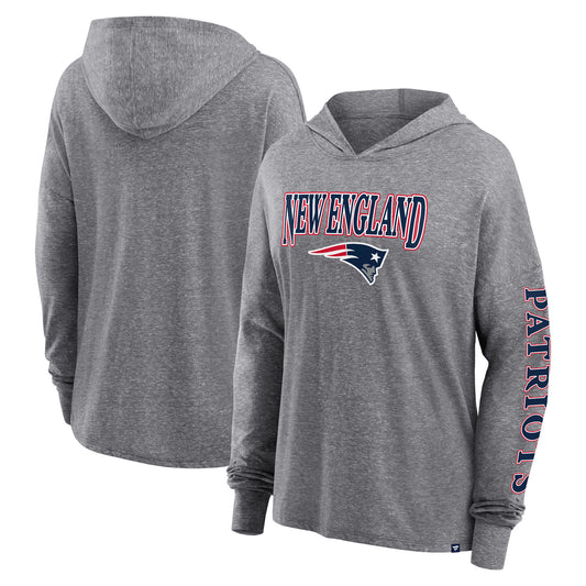 Women's Fanatics Heather Gray New England Patriots Classic Outline Pullover Hoodie