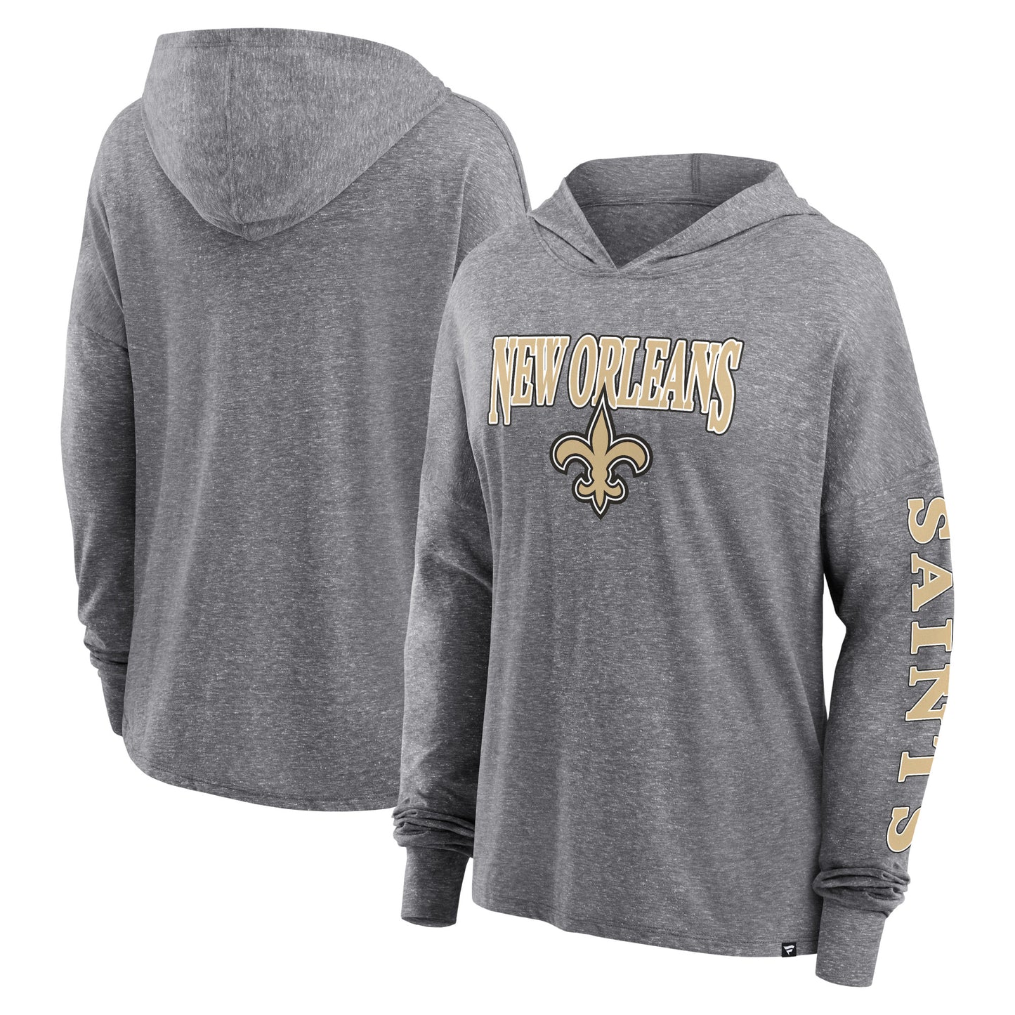 Women's Fanatics Heather Gray New Orleans Saints Classic Outline Pullover Hoodie