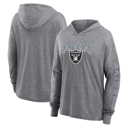 Women's Fanatics Heather Gray Las Vegas Raiders Classic Outline Pullover Hoodie