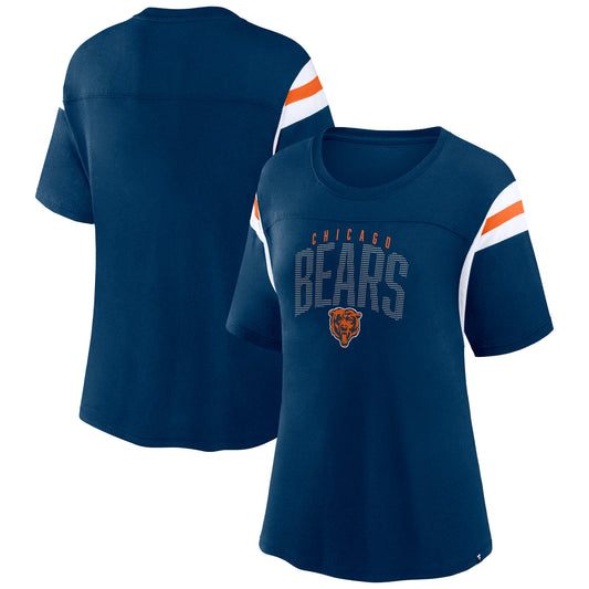 Women's Fanatics Navy Chicago Bears Classic Rhinestone T-Shirt