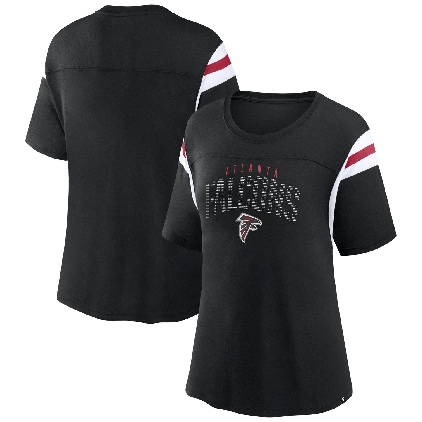 Women's Fanatics Black Atlanta Falcons Classic Rhinestone T-Shirt