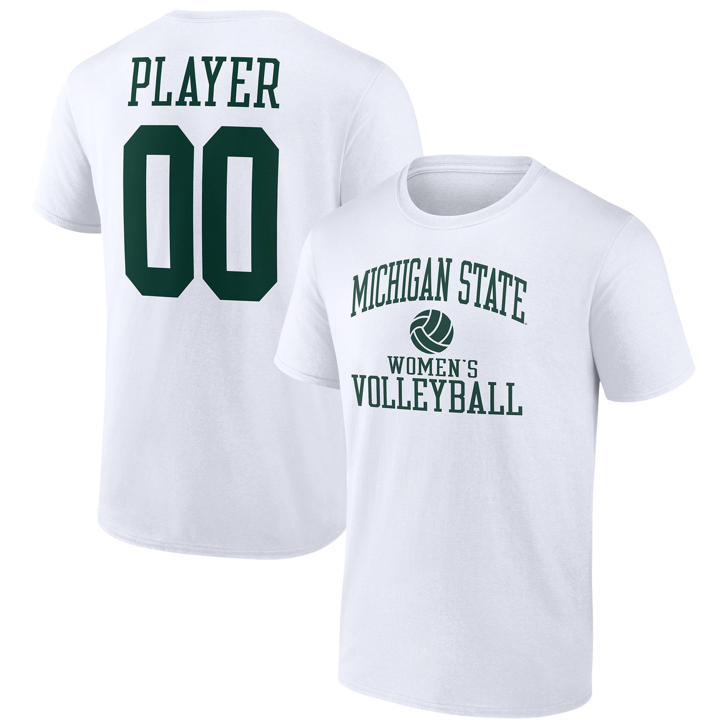 Men's  White Michigan State Spartans Women's Volleyball Pick-A-Player NIL Gameday Tradition T-Shirt