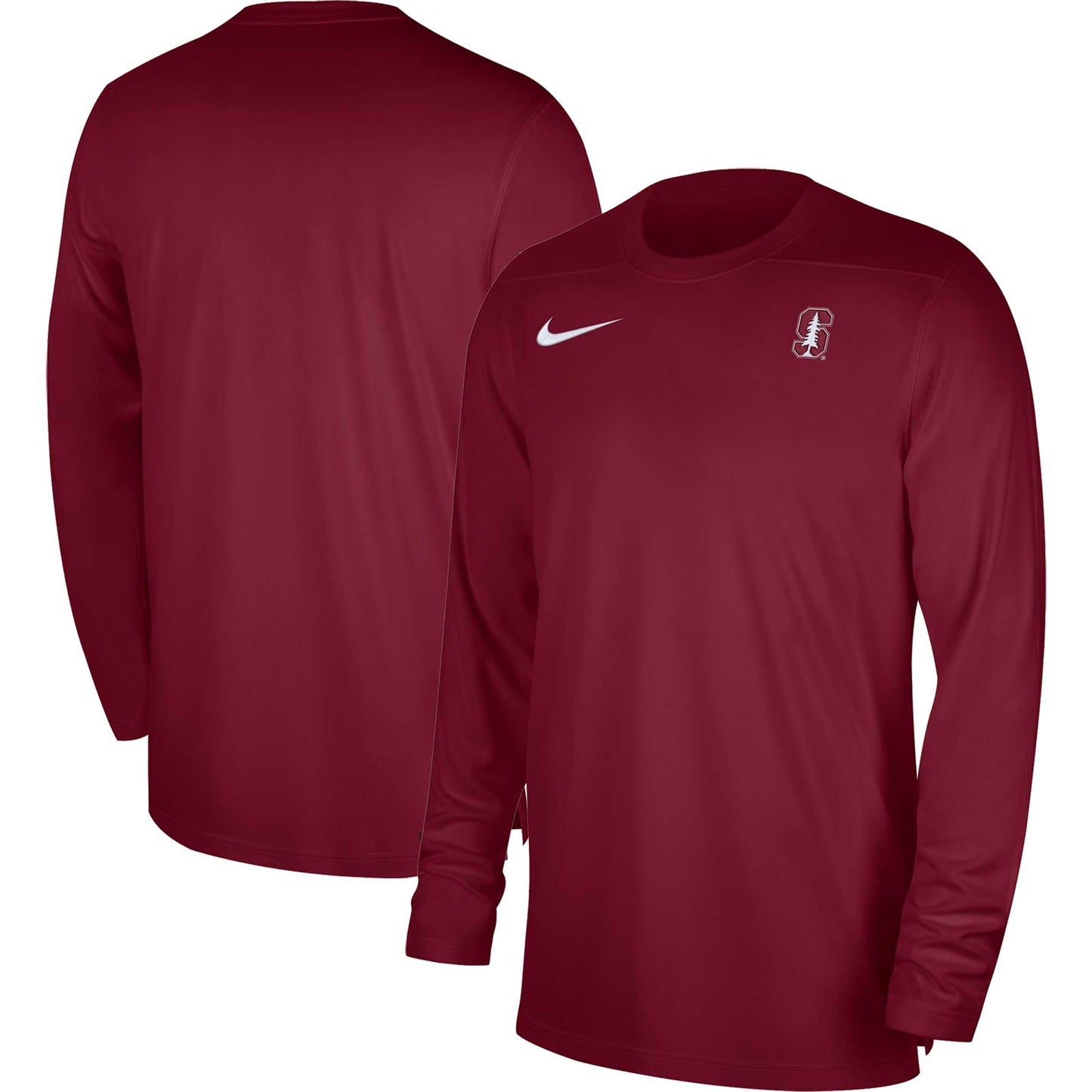 Men's Nike Cardinal Stanford Cardinal 2023 Sideline Coaches Long Sleeve Performance Top