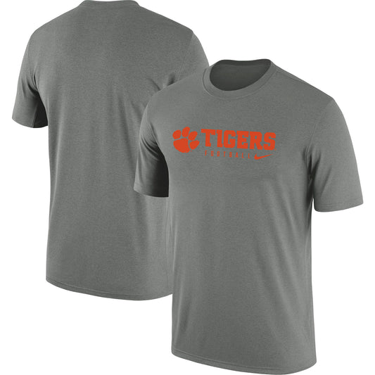 Men's Nike Heather Gray Clemson Tigers Team Legend Performance T-Shirt