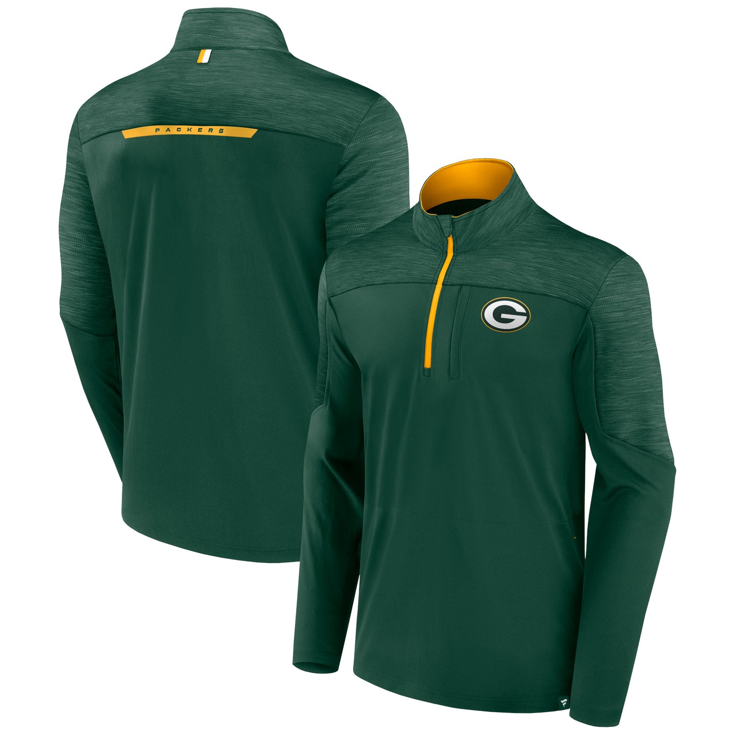 Men's Fanatics Green Green Bay Packers Defender Half-Zip Top