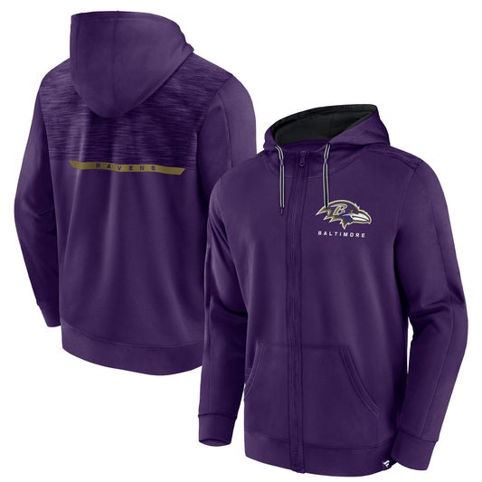 Men's Fanatics  Purple Baltimore Ravens Defender Evo Full-Zip Hoodie