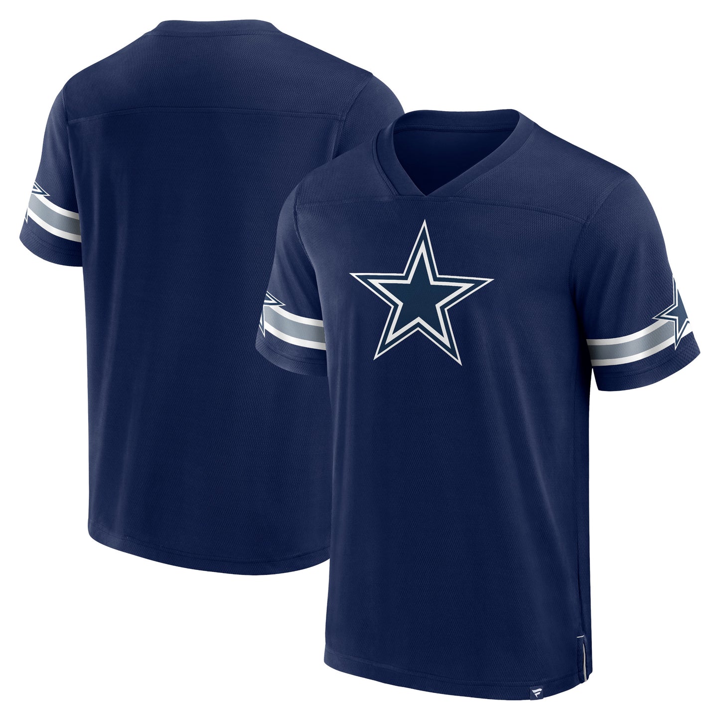 Men's Fanatics  Navy Dallas Cowboys Jersey Tackle V-Neck T-Shirt