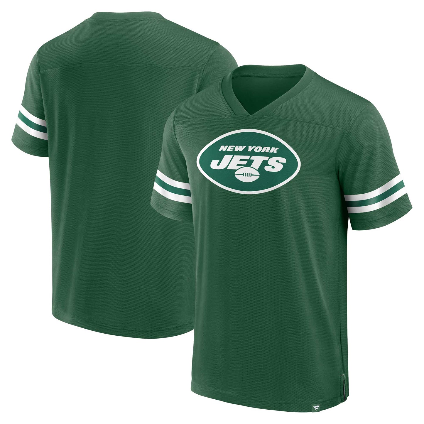 Men's Fanatics  Green New York Jets Jersey Tackle V-Neck T-Shirt