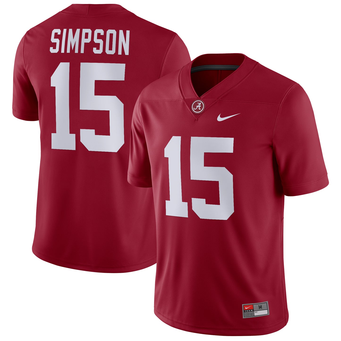 Men's Nike Ty Simpson Crimson Alabama Crimson Tide NIL Replica Football Jersey