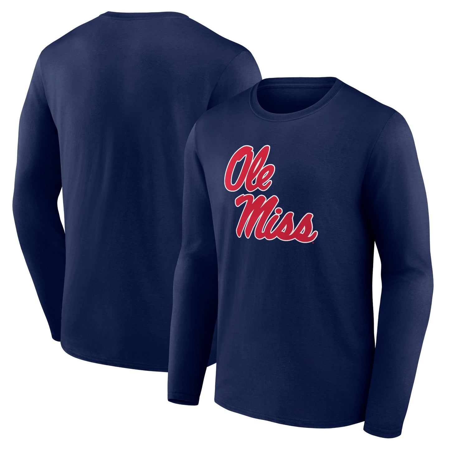 Men's Navy Ole Miss Rebels Logo Long Sleeve T-Shirt