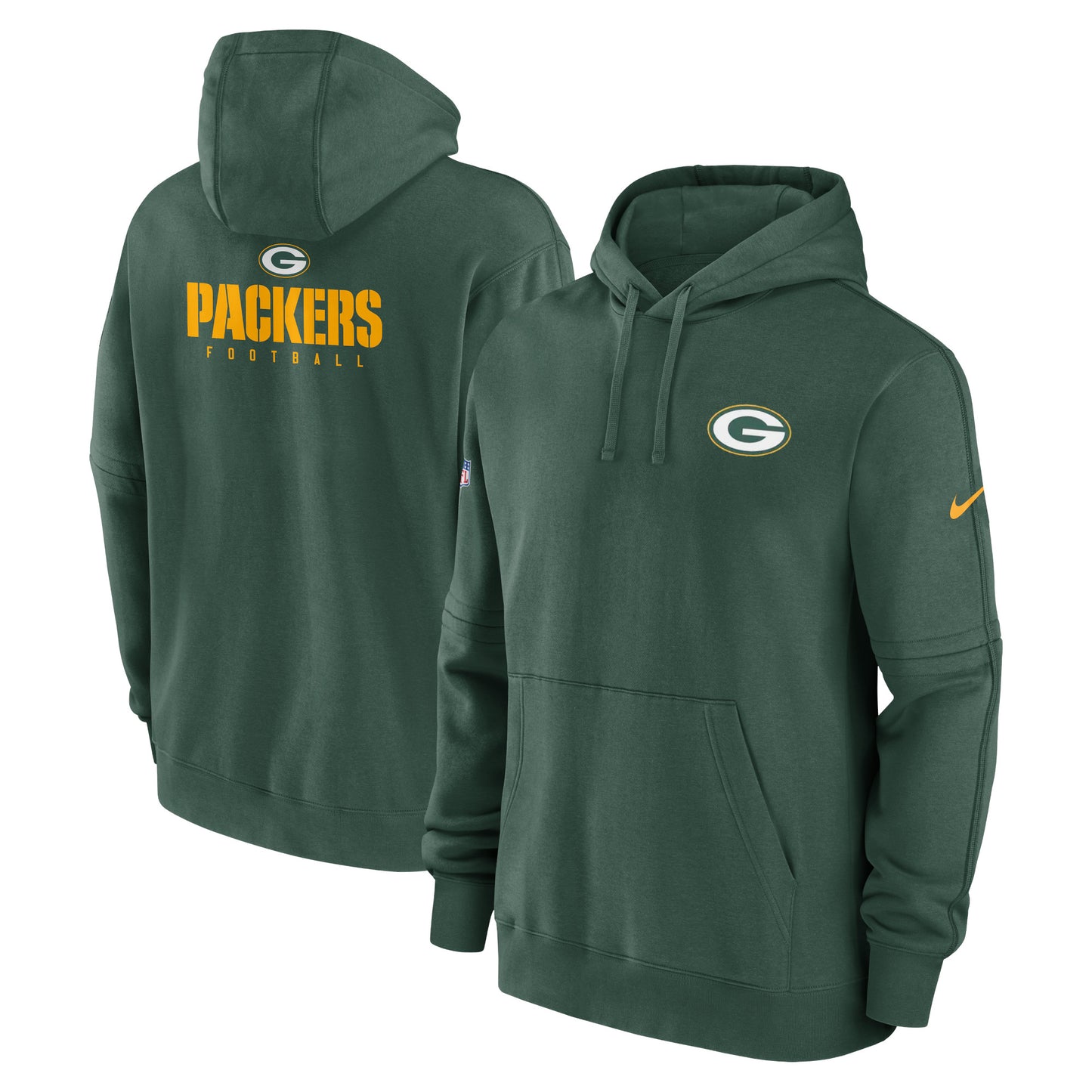 Men's Nike Green Green Bay Packers Sideline Club Fleece Pullover Hoodie