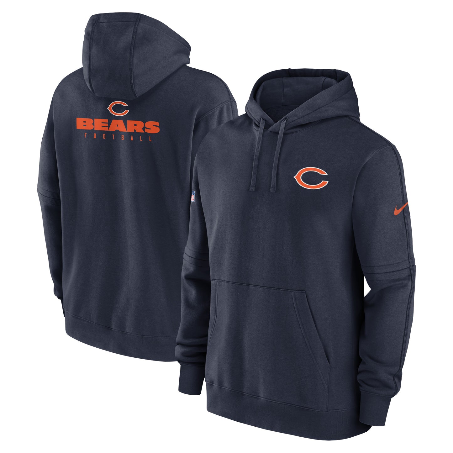 Men's Nike Navy Chicago Bears Sideline Club Fleece Pullover Hoodie