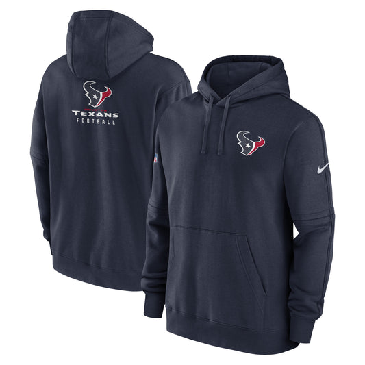 Men's Nike Navy Houston Texans Sideline Club Fleece Pullover Hoodie