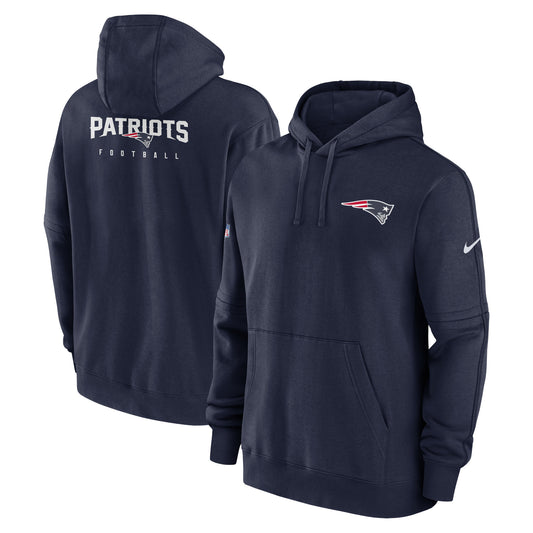 Men's Nike Navy New England Patriots Sideline Club Fleece Pullover Hoodie