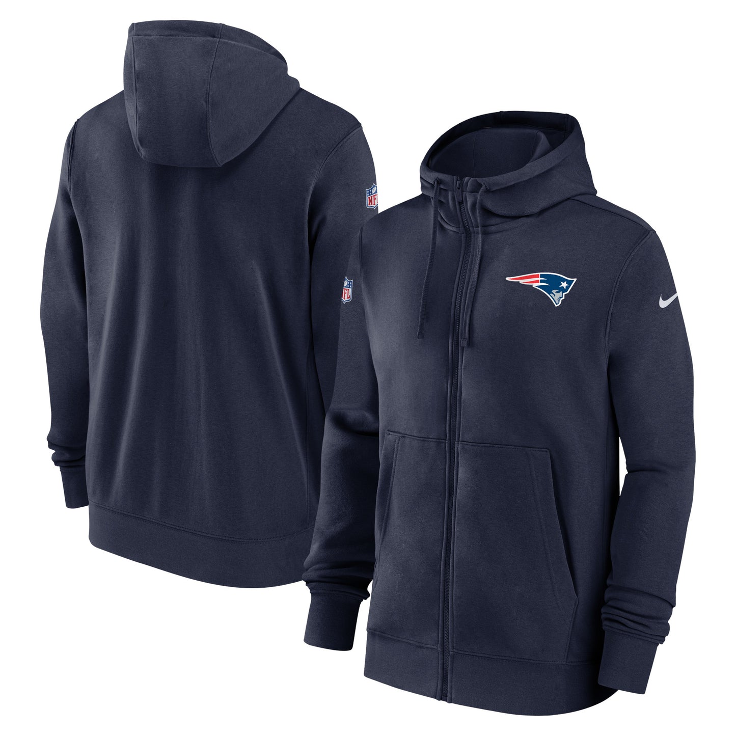 Men's Nike Navy New England Patriots Sideline Club Performance Full-Zip Hoodie