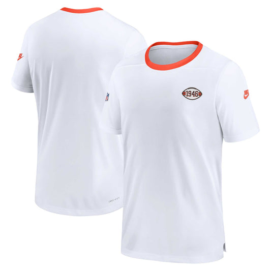 Men's Nike White Cleveland Browns Sideline Coaches Alternate Performance T-Shirt