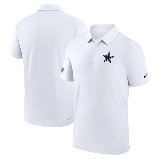 Men's Nike White Dallas Cowboys Sideline Coaches Performance Polo