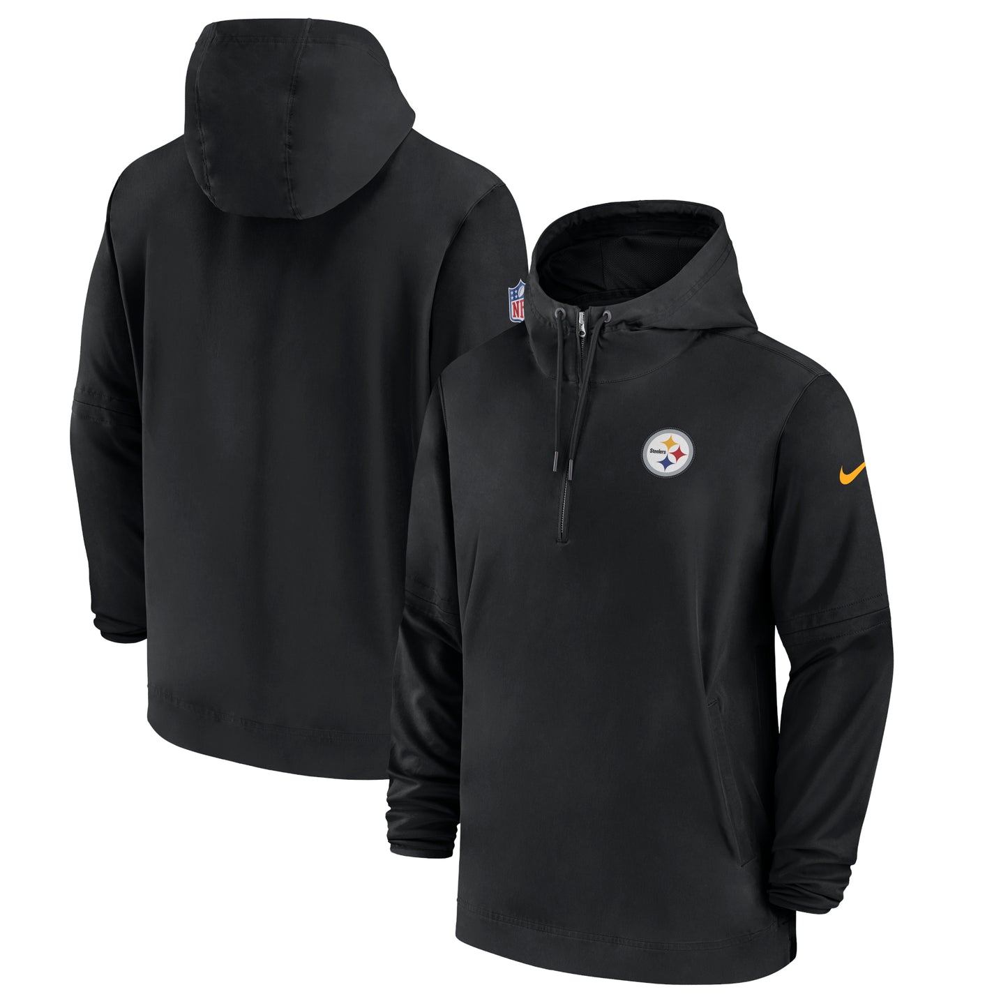 Men's Nike Black Pittsburgh Steelers Sideline Half-Zip Hoodie