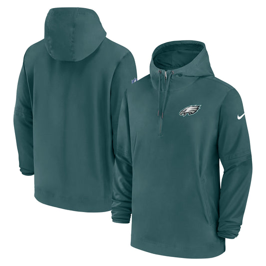 Men's Nike Midnight Green Philadelphia Eagles Sideline Half-Zip Hoodie