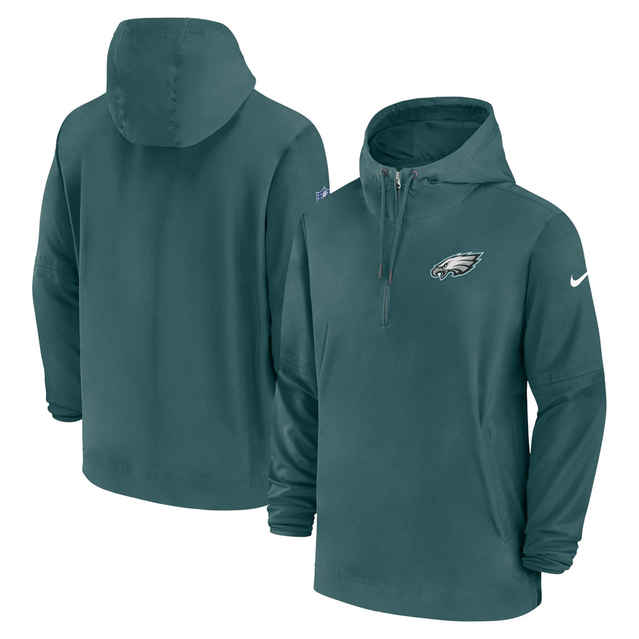 Men's Nike Midnight Green Philadelphia Eagles Sideline Half-Zip Hoodie