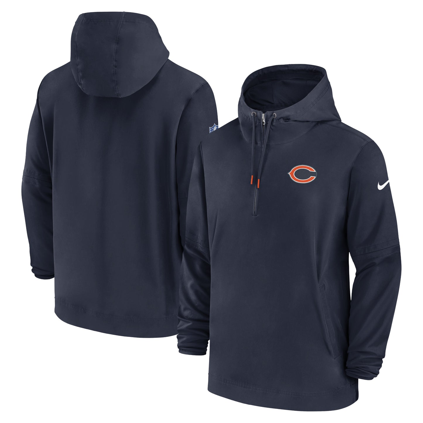 Men's Nike Navy Chicago Bears Sideline Half-Zip Hoodie