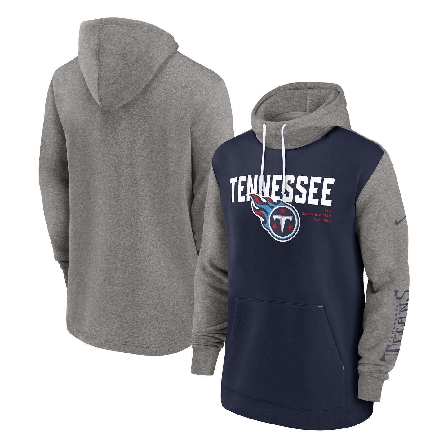 Men's Nike Navy Tennessee Titans Fashion Color Block Pullover Hoodie