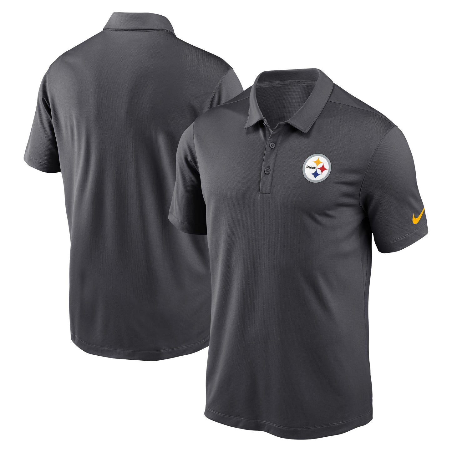 Men's Nike Anthracite Pittsburgh Steelers Franchise Logo Performance Polo