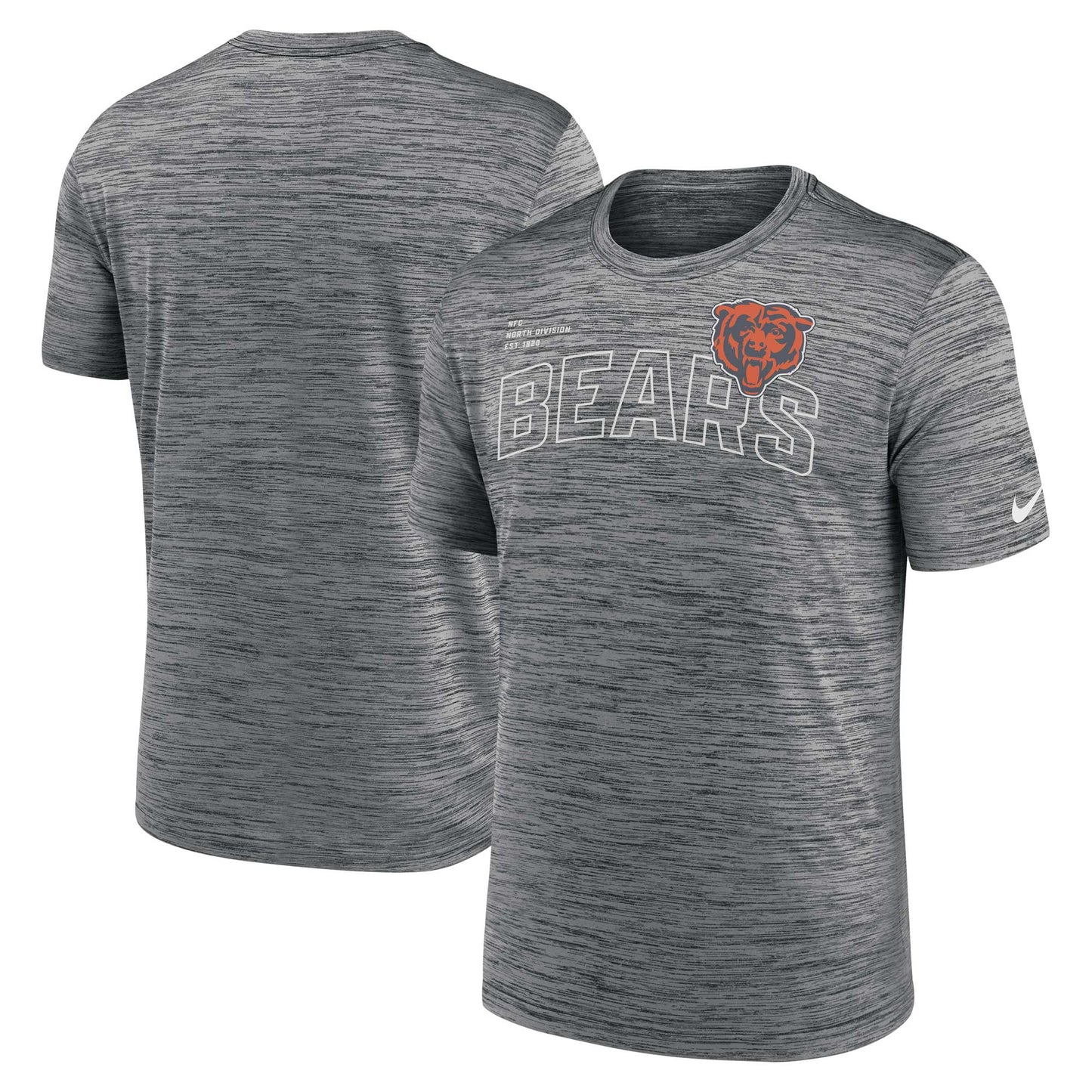 Men's Nike  Anthracite Chicago Bears Big & Tall Velocity Performance T-Shirt