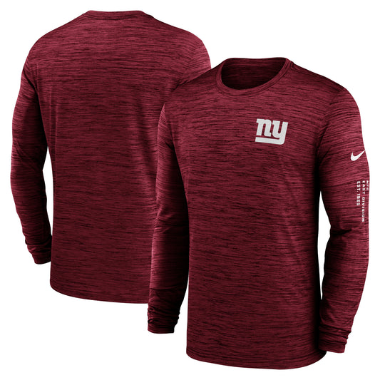 Men's Nike  Red New York Giants Velocity Long Sleeve T-Shirt