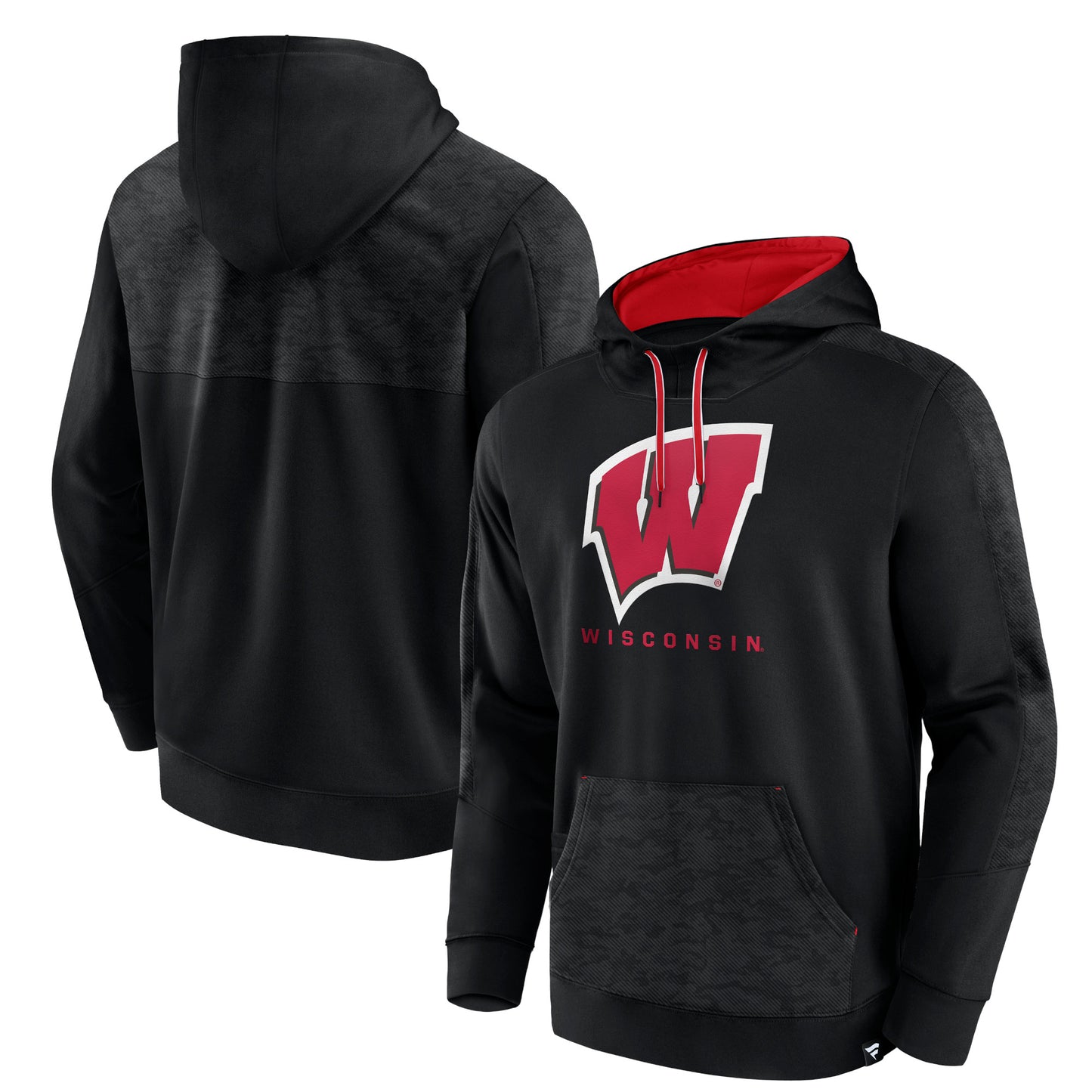 Men's Fanatics Black Wisconsin Badgers Defender Pullover Hoodie