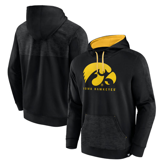 Men's Fanatics Black Iowa Hawkeyes Defender Pullover Hoodie