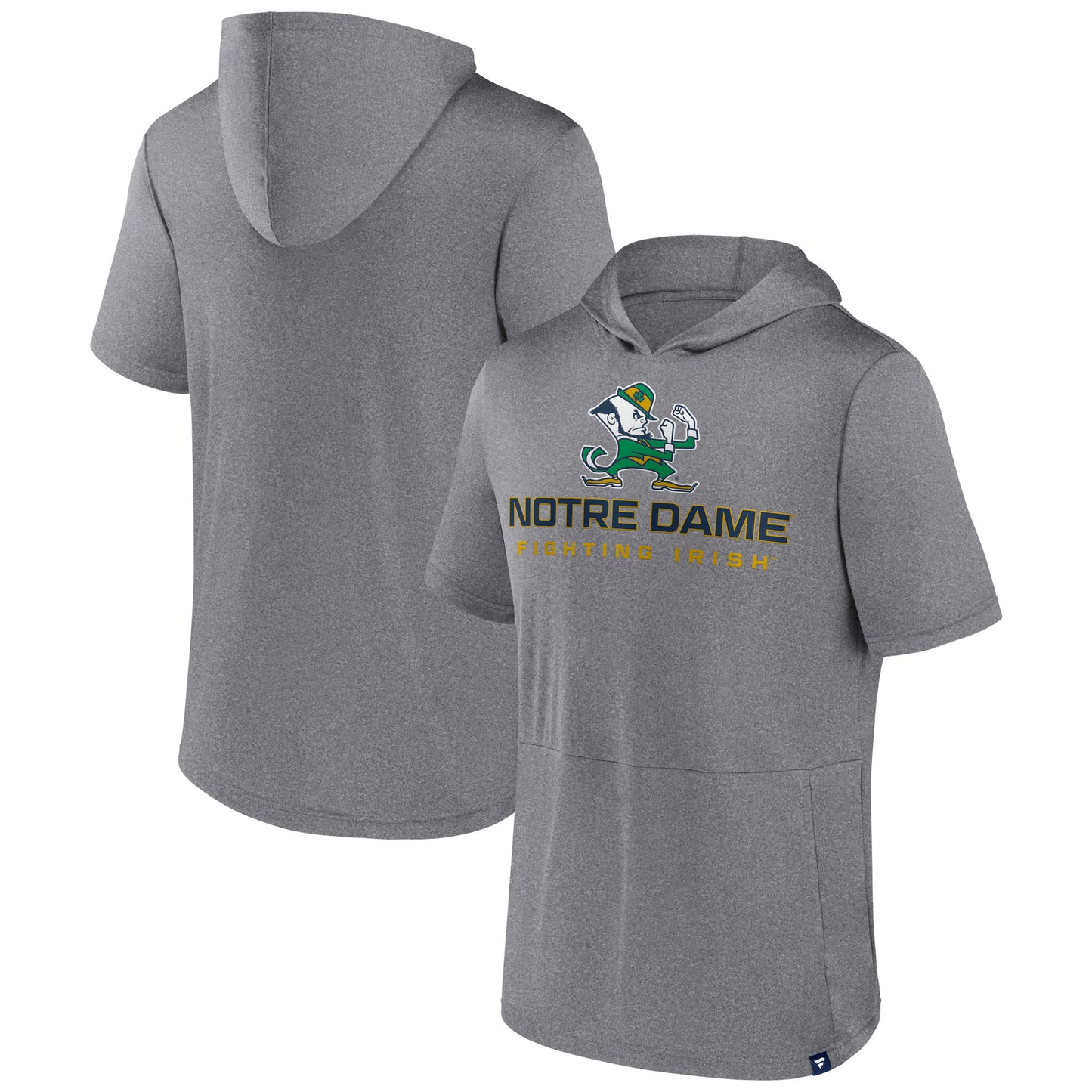 Men's Fanatics Heather Gray Notre Dame Fighting Irish Modern Stack Hoodie T-Shirt