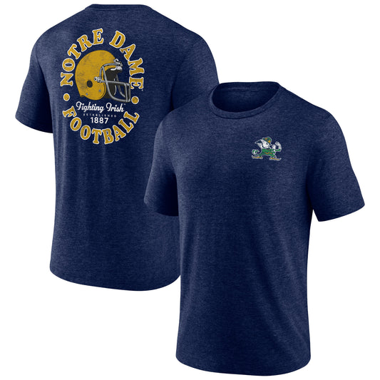 Men's Fanatics Heather Navy Notre Dame Fighting Irish Old-School Bold Tri-Blend T-Shirt