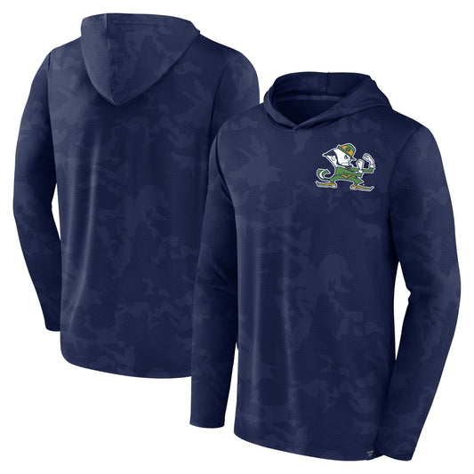 Men's Fanatics  Navy Notre Dame Fighting Irish Camo Hoodie Long Sleeve T-Shirt