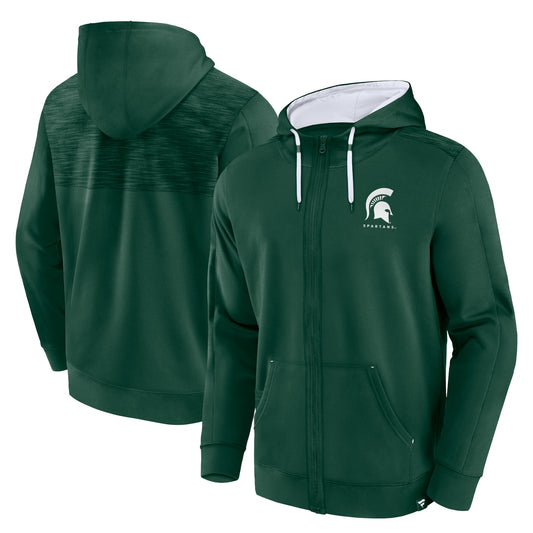 Men's Fanatics Green Michigan State Spartans Power Index Full-Zip Hoodie