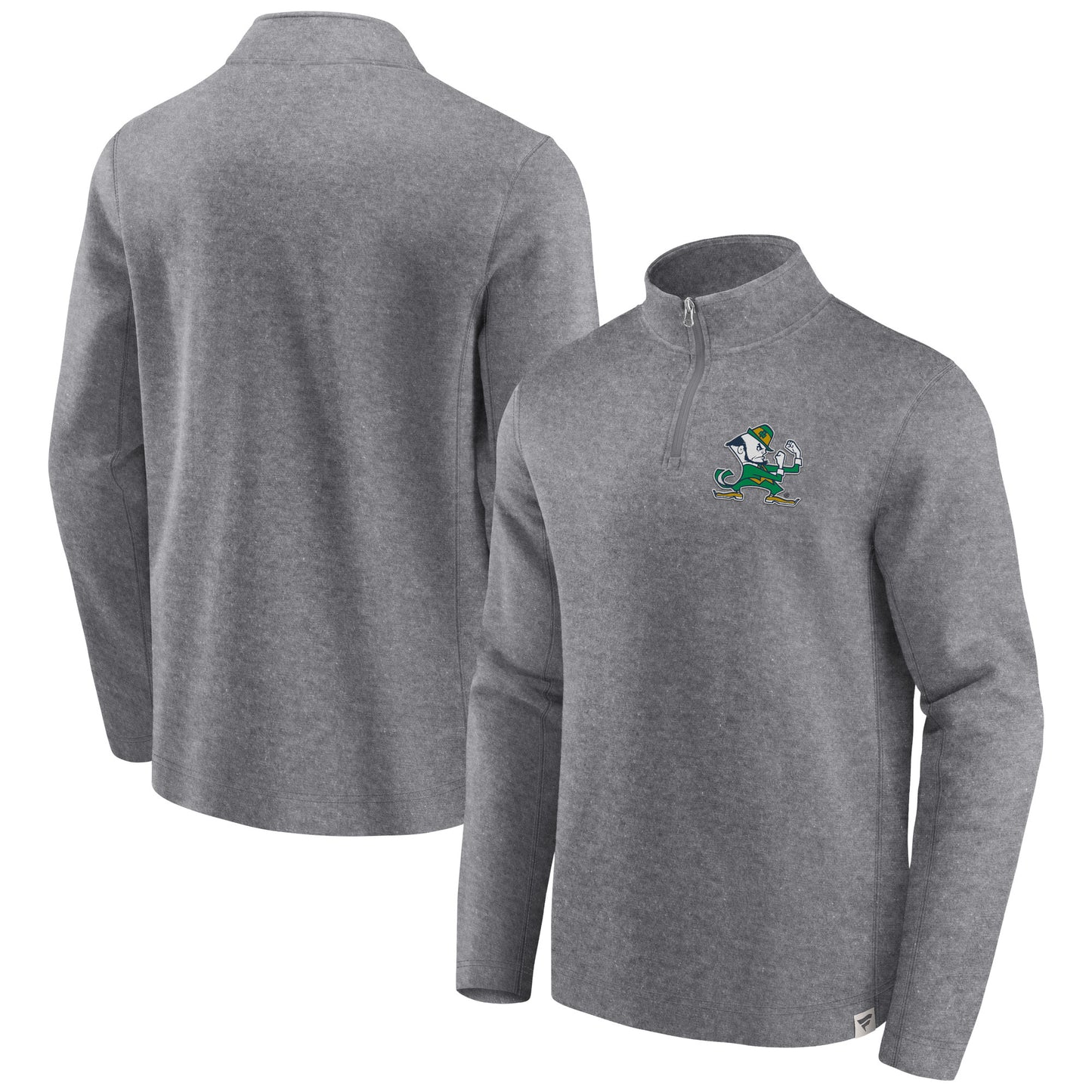 Men's Fanatics Heather Gray Notre Dame Fighting Irish Vintage Fleece Quarter-Zip Jacket