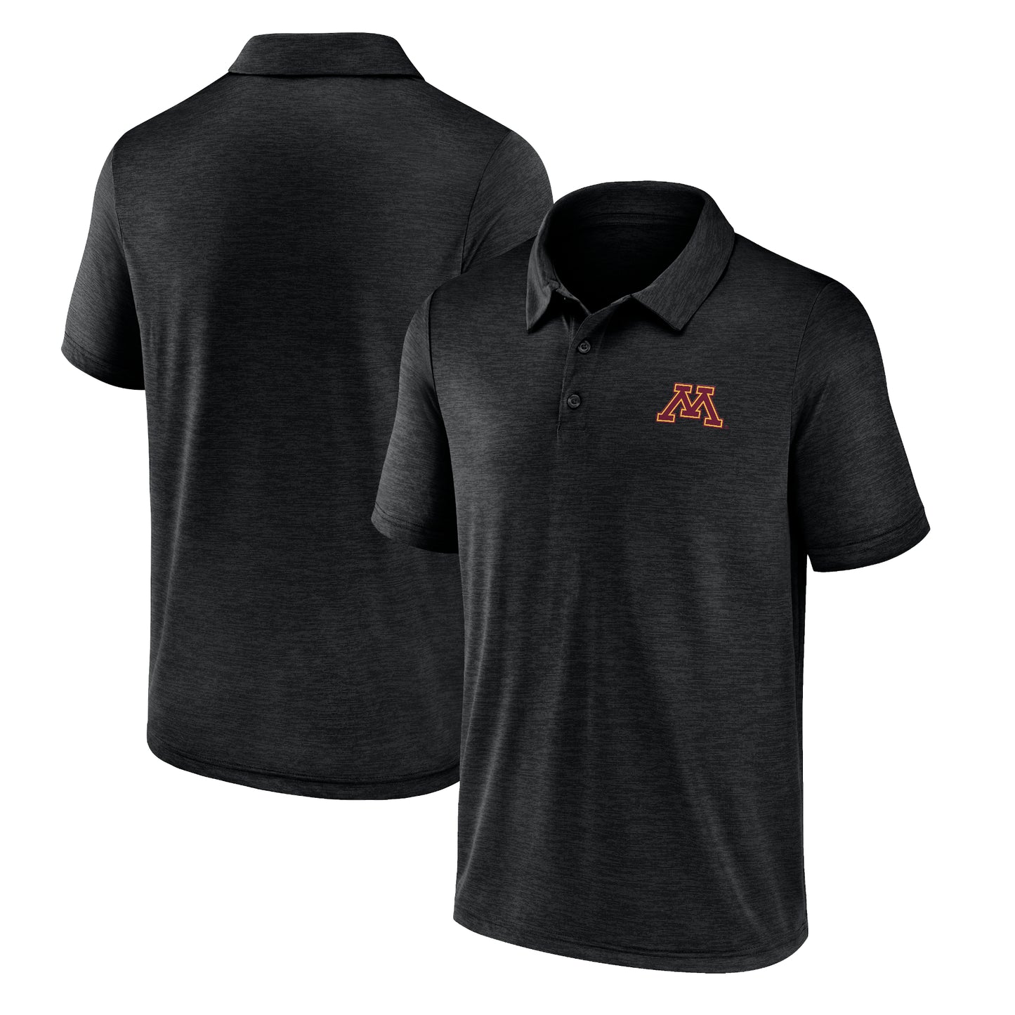 Men's Fanatics Heather Charcoal Minnesota Golden Gophers Primary Logo Polo