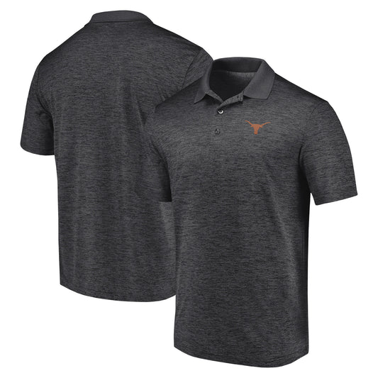 Men's Fanatics Heather Charcoal Texas Longhorns Primary Logo Polo