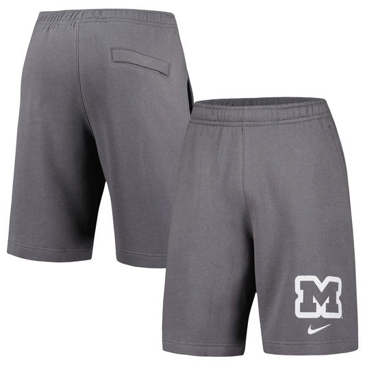 Men's Nike Gray Michigan Wolverines Fleece Shorts