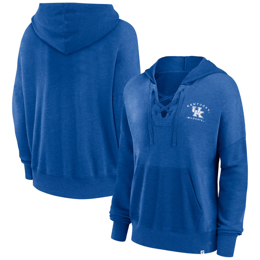 Women's Fanatics Heather Blue Kentucky Wildcats Campus Lace-Up Pullover Hoodie