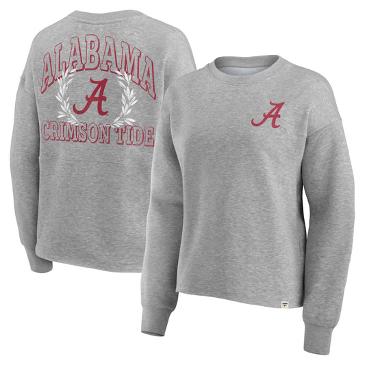 Women's Fanatics Heather Gray Alabama Crimson Tide Ready Play Crew Pullover Sweatshirt